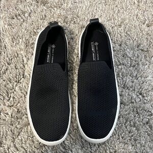 Call It Spring Black Knit Slip-On Sneakers